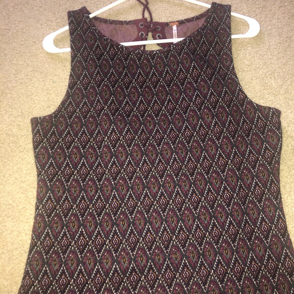 Free People woven top with tie up, open back
